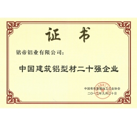 中国建筑铝材二十强