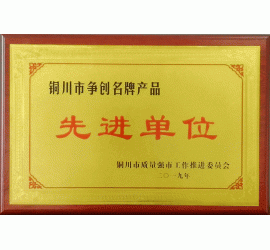 铜川市争创名牌产品先进单位